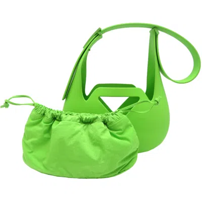 Pre-owned Bottega Veneta Light Green Rubber Pouch Shoulder Bag ()