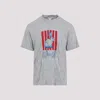 Bottega Veneta Graphic Rabbit-print Crushed Cotton Jersey T-shirt In Gray