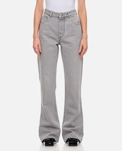 BOTTEGA VENETA LIGHT GREY DENIM FLARED LEG JEANS