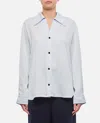 Bottega Veneta Light Blue Twill Viscose Shirt In Light Grey