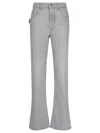 Bottega Veneta Light Grey Washed Denim Flared Jeans In Gray