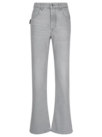 Bottega Veneta Light Grey Washed Denim Flared Jeans