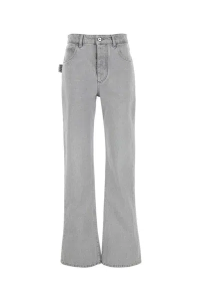 Bottega Veneta Light Grey Washed Denim Flared Jeans