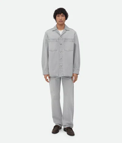 Bottega Veneta Light Grey Washed Denim Shirt
