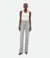 Bottega Veneta Light Grey Washed Flared Denim In Gray