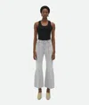 Bottega Veneta Cropped High-rise Flared Jeans In Light Grey