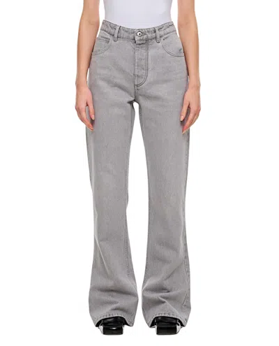 Bottega Veneta Light Grey Washed Flared Denim Pants In Gray