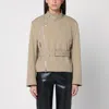 Bottega Veneta Cotton-blend Biker Jacket With Belt In Beige