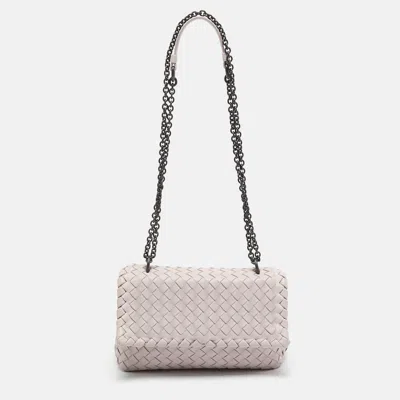 Pre-owned Bottega Veneta Light Lilac Intrecciato Leather Small Olimpia Shoulder Bag