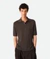 Bottega Veneta Poloshirt Aus Leichtem Leinen In Dark Brown Melange