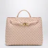 Bottega Veneta Small Leather Andiamo Shoulder Bag In Pink