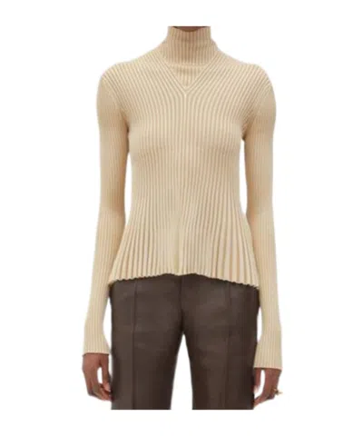 Bottega Veneta Light Pleated Sweater In Nude