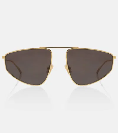 Bottega Veneta Ribbon Aviator-style Gold-tone Sunglasses
