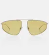 Bottega Veneta Classic Sonnenbrille In Pilotenform In Yellow