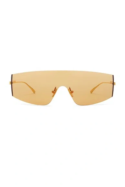 Bottega Veneta Light Ribbon Shield Sunglasses In Gold