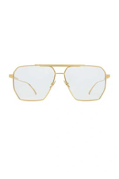 Bottega Veneta Light Ribbon Sunglasses In Shiny Gold & Clear