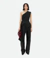 Bottega Veneta Womens Black One-shoulder Asymmetrical Ruched Stretch-woven Top In Black