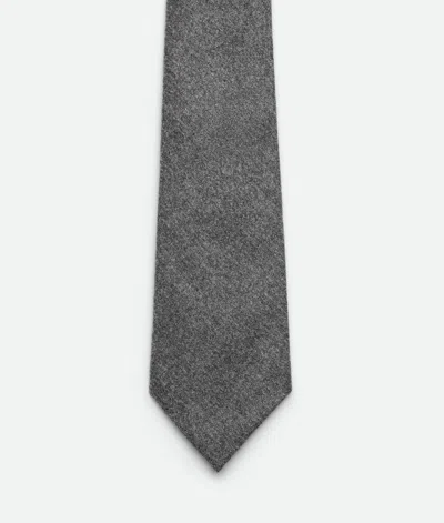 Bottega Veneta Light Wool Flannel Tie In Grey Melange