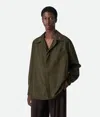Bottega Veneta Hemd Aus Leichter Wolle In Dark Forest