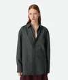 Bottega Veneta Hemd Aus Leichter Wolle In Dark Grey Melange
