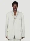 Bottega Veneta Men Light Wool Silk Mouline Blazer In Cream