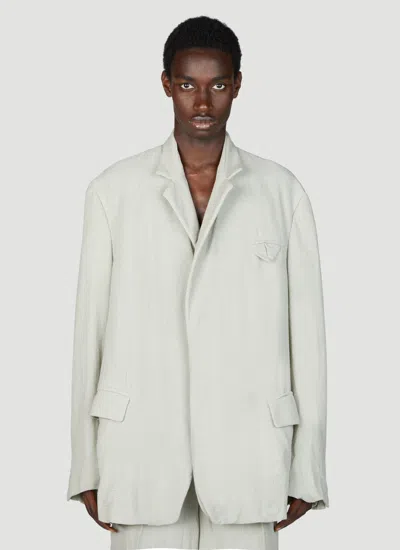 Bottega Veneta Light Wool Silk Mouline Blazer In Grey