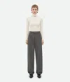 Bottega Veneta Light Wool Trousers In Grey Melange