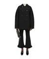 Bottega Veneta Lightweight Cotton Tweed Cocoon Coat In Black