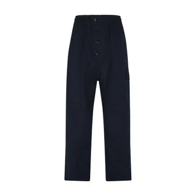 Bottega Veneta Lightweight Cotton Twill Pants In Blue