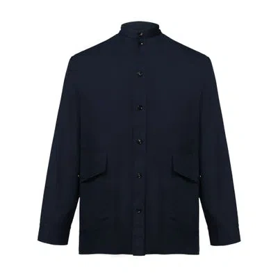 Bottega Veneta Lightweight Cotton Twill Shirt In Blue
