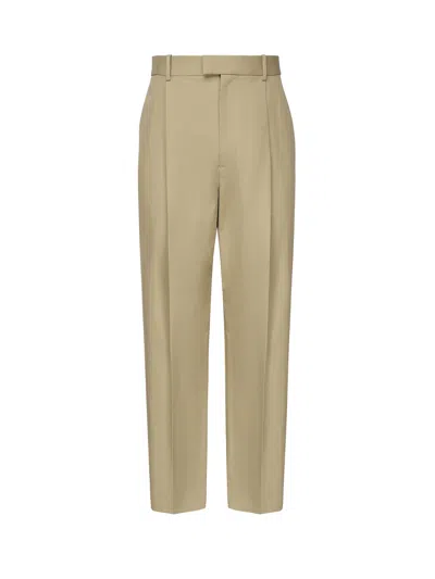 Bottega Veneta Lightweight Cotton Twill Trousers In Beige