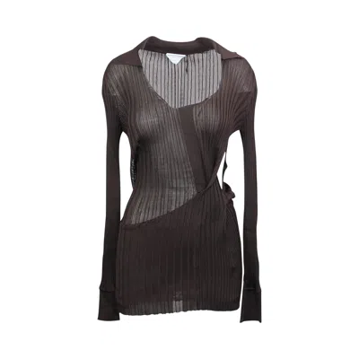 Pre-owned Bottega Veneta Lightweight Silk Sweater Dress 'brown' | Women's Size 40