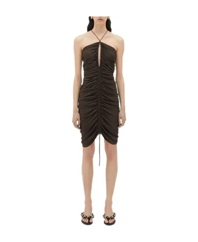 Bottega Veneta Lightweight Viscose Neck Knitted Dress In Black