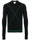 Bottega Veneta Line-knit Knitted Jumper In Black