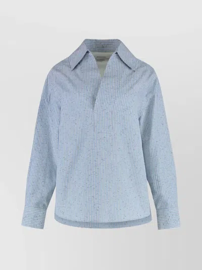 BOTTEGA VENETA LINEN AND COTTON BLOUSE