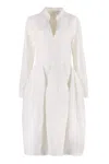 Bottega Veneta Linen And Viscose Blend Dress In White