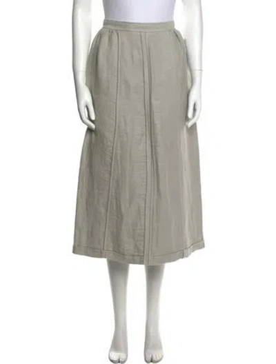 Pre-owned Bottega Veneta Linen Midi Length Skirt In Neutral