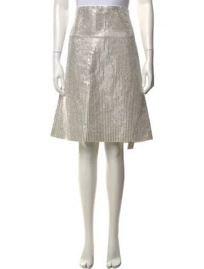 Pre-owned Bottega Veneta Linen Midi Length Skirt In Neutral