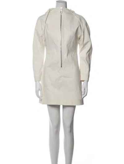 Pre-owned Bottega Veneta Linen Mini Dress In Neutrals