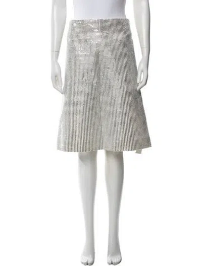 Pre-owned Bottega Veneta Linen Mini Skirt In White