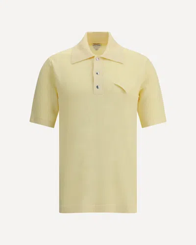 Bottega Veneta Yellow Linen And Cotton Polo Shirt