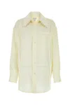 Shop Bottega Veneta Linen Shirt In Yellow