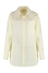 Bottega Veneta Linen Oversized Shirt With Embroidered Collar In Yellow