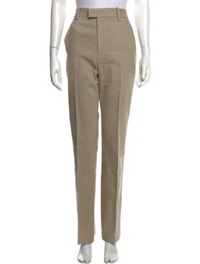 Pre-owned Bottega Veneta Linen Straight Leg Pants In Neutral