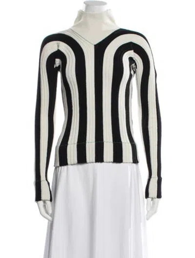 Pre-owned Bottega Veneta Linen Striped Sweater W/ Tags In Neutrals