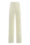 Bottega Veneta Linen Trousers With Back Welt Pockets In Yellow
