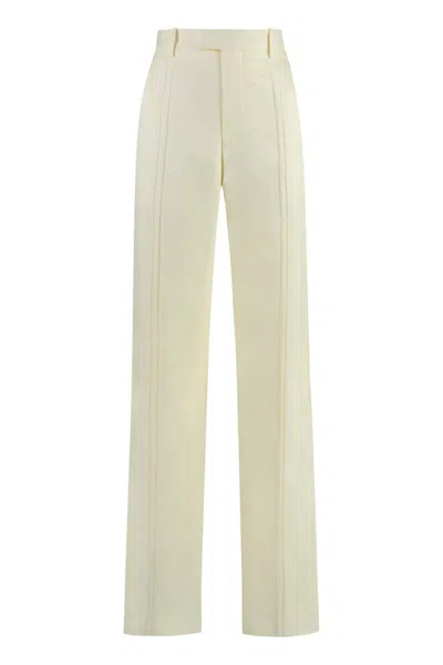 Bottega Veneta Linen Wide-leg Pants For Modern Women In Yellow