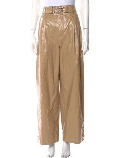 Pre-owned Bottega Veneta Linen Wide Leg Pants In Neutral