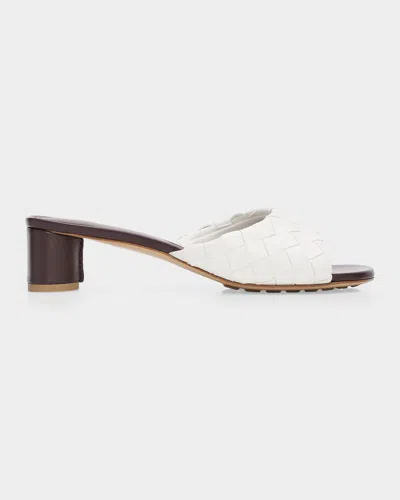 Bottega Veneta Livia 40mm Leather Mules In White