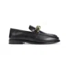 Bottega Veneta Astaire Leather Loafers Gold Detail In Black